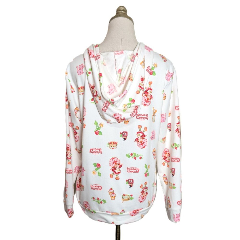 NWT The World of Strawberry Shortcake Full Zip Hoodie Size L Ivory - Picture 5 of 6